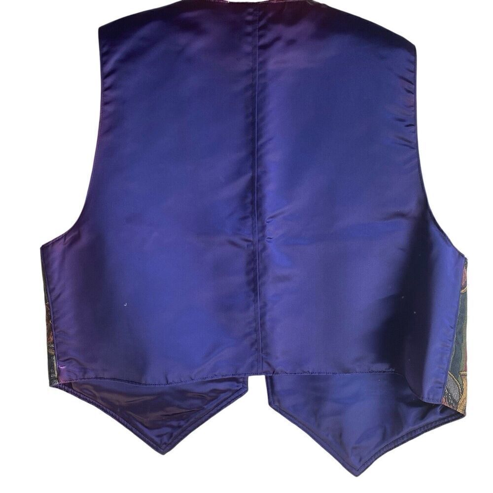 Vintage Greenwich Town Tapestry Vest Womens Extra Large Equestrian Horses NEW - Picture 4 of 6